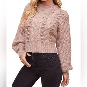 ASTR The Label Tina Chunky Knit Cable Sweater - Tan